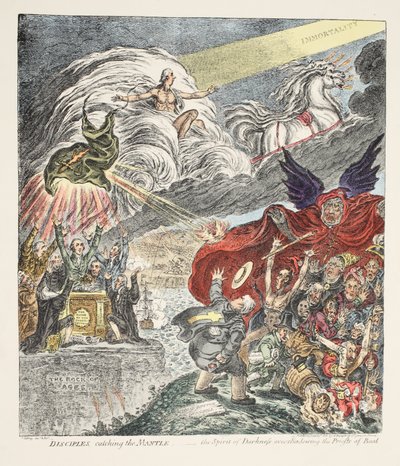 Disciples Catching the Mantle - The Spirit of Darkness Overshadowing the Priests of Baal by James Gillray